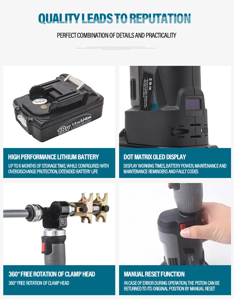 ZUPPER PZ-1240PE Battery Powered Axial Pipe Pressing and Expanding Tools Hydraulic Crimping Tools